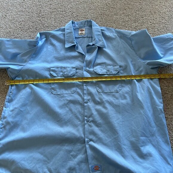 Dickies Men's 4X Blue Work Shirt – Vintage, Short Sleeve, Durable Workwear - Picture 6 of 7